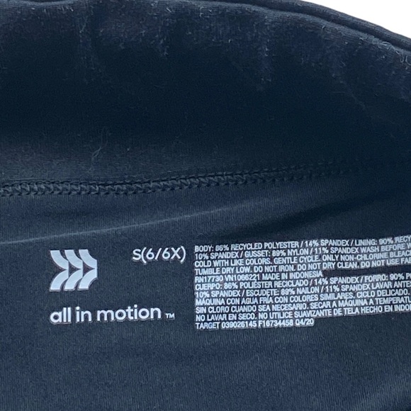 ALL IN MOTION Girls' Black Stretch Performance Skort / Tennis Skirt Size S(6/6X) - Picture 5 of 5